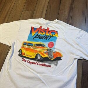 Vintage Vista Paint The Legend Continues Classic Car Hot‎ Rod Tee white XL